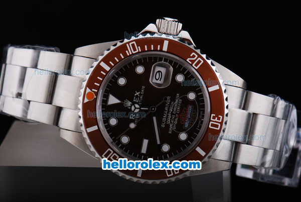 Rolex Submariner Harley Davidson Automatic Movement Silver Case with Brown Dial - Click Image to Close